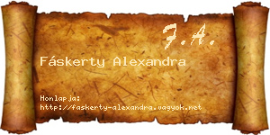 Fáskerty Alexandra névjegykártya
